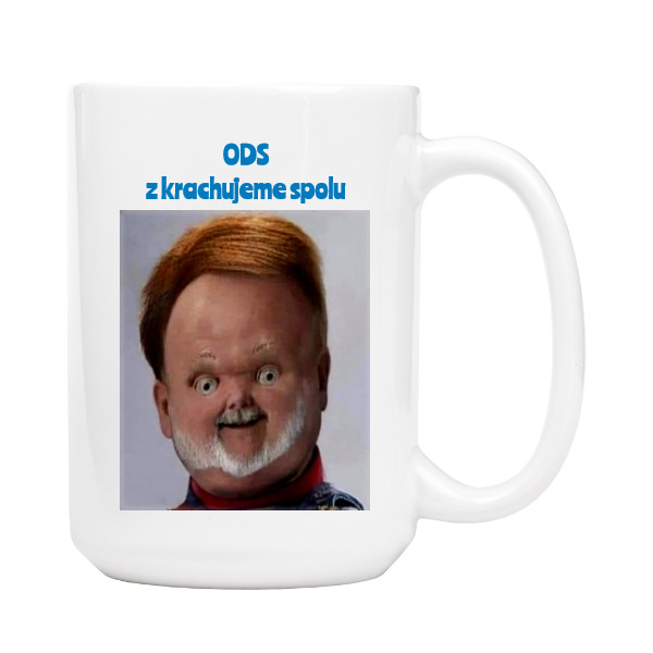 Hrnek velký bílý s potiskem Fialův hrnek